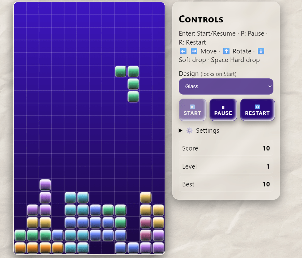 tetris game preview